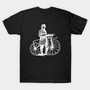 White Vintage Bicycle Cyclists T-Shirt
